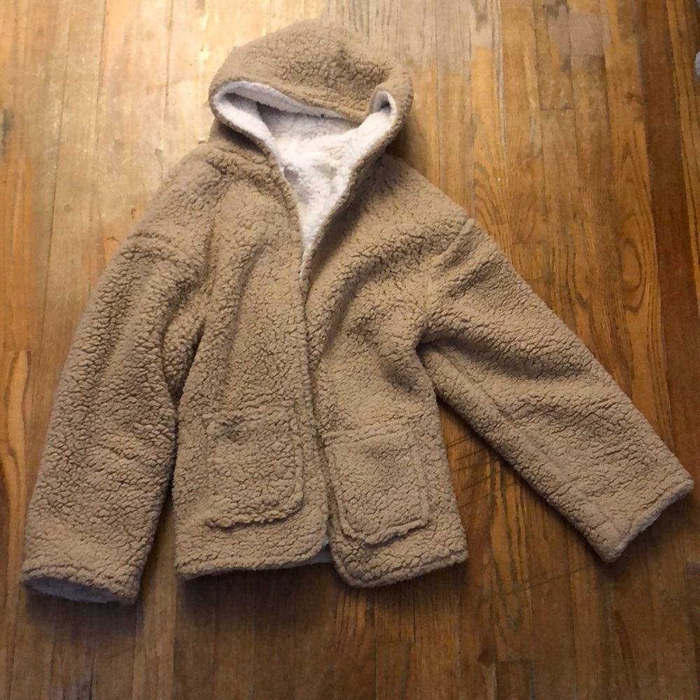 reversible soft sherpa teddy bear jacket
